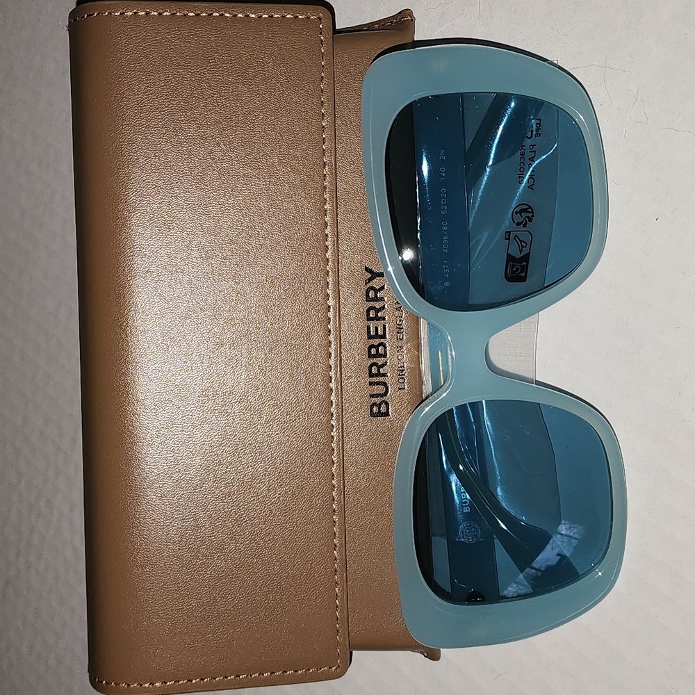 Burberry Light Blue Frame Blue Lens Women's Sunglasses